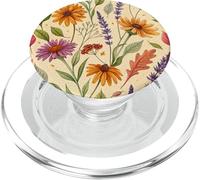 Wildflower Meadow Pattern with Autumn Garden Colors PopSockets PopGrip per MagSafe