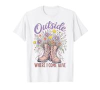 Wildflower Nature Outside Where I Come Alive Cottagecore Maglietta