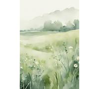 Wildflower Notebook Journal - Watercolor Notebook for Women - Green Floral Field Journal - Wild Flower Journal: 120 Lined Pages at 6 x 9 Inches