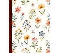 Wildflower Pattern Notebook (8.5 x 11): Lined Journal | 110 Pages | Watercolor Floral Cover