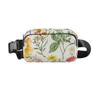 Wildflowers and Plants - Marsupio a tracolla per uomo e donna, impermeabile, antifurto, con cinghia regolabile, per shopping, sport, lavoro, Fiori di campo e piante, 1 size