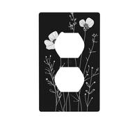 Wildflowers Line Art - Copertura per interruttore della luce, decorativa, 1 banda, per cucina, camera da letto, bagno, dimensioni 7 x 11,4 cm