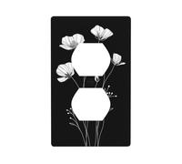 Wildflowers Line Art - Copertura per interruttore della luce, decorativa, 1 banda, per cucina, camera da letto, bagno, dimensioni 7 x 11,4 cm