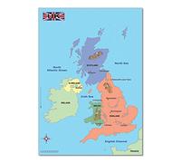 Wildgoose Education - Cartina del regno Unito semplice, 67 cm x 57 cm, WG3514