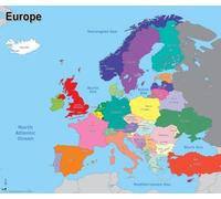 Wildgoose Education, WG3519, Mappa semplice dell’Europa, da 67 cm x 57 cm