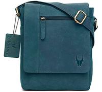 WILDHORN Borsa a tracolla in pelle per gli uomini I borsa a tracolla multiuso I Dimensioni: L - 20,3 cm H- 26,7 cm W- 7 cm, Cacciatore Blu