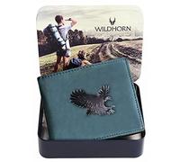 WildHorn Falcon Hunter Portafoglio in Pelle Uomo, Blu, One Size, Classico