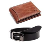 WildHorn Set regalo per uomo, portafoglio in pelle e cintura, set regalo per amici, fidanzati, mariti, padri, figli, ecc, NUOVO CRUNCH TAN, free size/adjustable, Contemporaneo