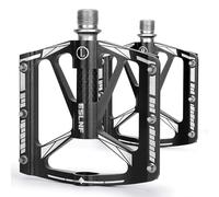 WILDKEN Pedali Flat MTB, Leggeri Pedali MTB in Alluminio, Antiscivolo Pedali Bici da 9/16" Impermeabile Antiruggine 3 Cuscinetti Sigillati Nero Pedali Bici da Corsa per Bici da Strada E-Bike BMX