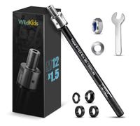 WildKids Asse a innesto per rimorchio per bicicletta M12, 160-178 mm, lunghezza del gambo regolabile, asse a innesto compatibile con traino Thule, Qeridoo, Croozer, con dadi antiscivolo