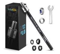 WildKids Asse a innesto per rimorchio per bicicletta M12, 160-178 mm, lunghezza del gambo regolabile, asse a innesto compatibile con traino Thule, Qeridoo, Croozer, con dadi antiscivolo