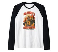 Wildland Nature's Firefighter Eroe della Lotta Contro Gli incendi forestali Maglia con Maniche Raglan