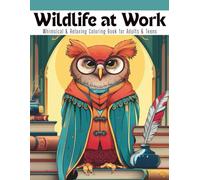 Wildlife at Work - Whimsical & Relaxing Coloring Book for Adults & Teens: Intricate & Funny Designs of Animals in Careers, for Stress Relief & Mindfulness, Featuring Cute Dogs, Cats, Owls, and More