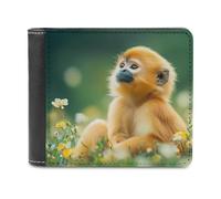 Wildlife Baboon Monkey Animal Portafoglio da uomo a due ante sottile porta carte di credito in pelle