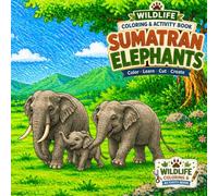 Wildlife Coloring & Activity Book: Sumatran Elephants: 50+ Coloring Pages, Puzzles, Hidden Animals, Mazes, Cut & Paste, Search & Find, and Fun Facts for Kids Ages 6 -16