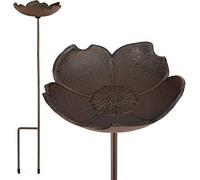 WILDLIFE FRIEND I Vaschetta per uccelli in piedi su asta, altezza 73 cm - Vaschetta per uccelli Buttercup in ghisa resistente al gelo I Mangiatoia per uccelli selvatici in giardino balcone