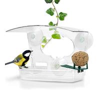 WILDLIFE FRIEND | Mangiatoia per Uccelli 3 in 1 in Acrilico Trasparente - Colonna di Alimentazione Trasparente - Alimentatore per Uccelli