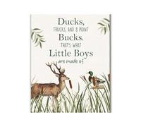 Wildlife Nursery Wall Art Set for Boys, Duck and Deer Hunting Camp Theme, Rustic Decor for Baby Boy's Room or Toddler's Bedroom(Unframed,16x24inch(40x60cm))
