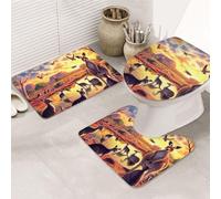 Wildlife Of Australia - Set di 3 tappetini da bagno in memory foam, morbidi e assorbenti, a forma di U, decorazione per la casa, asciugatura rapida