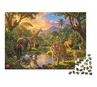 Wildlife Park Puzzle per Adults 1000Pc Recyclable Rich Tropical Art Senior Puzzles Impossible Hard Difficult Stimolante Relieve Senile Dementia Activity 70x50cm/1000pcs