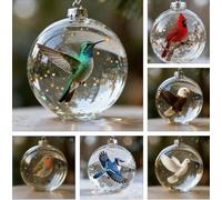 Wildlife Wonders Collection Crystal Plastic Ornament, Nature’S Birds Crystal Plastic Ornament Set, 2.75in Handcrafted Vivid 3D Animal Christmas Decoration