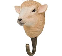 WILDLIFEGARDEN Wildlife Garden WG4517 - Gancio a forma di pecora, intagliato a mano, in legno e metallo, collezione di animali domestici