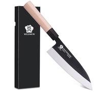 WILDMOK 19,4 cm Deba Coltello Asiatico Usuba Salmon Coltello Sashimi Coltello Tedesco in Acciaio Inox Lama & Maniglia Tradizionale in Legno
