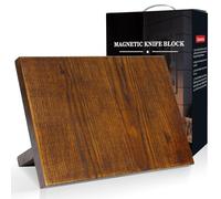 WILDMOK Ceppo magnetico per coltelli, per la casa e la cucina, multifunzionale, porta coltelli senza coltelli, in legno di frassino, per bancone della cucina, 34 x 23 cm