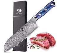 WILDMOK Coltello da Chef, Coltello da Cucina Coltelli da Chef da 17.8 cm, Chef in Acciaio di Damasco Giapponese VG10 Professionale, con Impugnatura Ergonomica Full Tang per Cucina