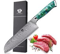 WILDMOK Coltello da Cuoco da 17.8 cm，Coltello da Coltello da Chef in Acciaio di Damasco Giapponese VG10 Coltello da Tagliere con Manico ergonomico a Tang Pieno