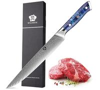 WILDMOK Coltello da intaglio, Coltello da intaglio professionale da 22.9 CM in Damasco, Coltello da carne e per barbecue, Acciaio giapponese affilato come un rasoio