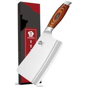 WILDMOK Coltello da macellaio - Coltello da cucina in ossa da cucina - 18 cm - Coltello tedesco ad alto contenuto di carbonio con manico ergonomico in legno di Pakka