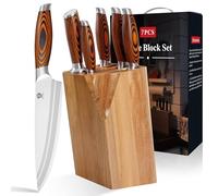WILDMOK Set di coltello 7pc, Set di coltello tedesco Chef Chef, prezioso manico Pakkawood per Set di coltello da cucina