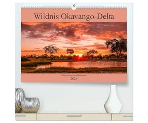 Wildnis Okavango-Delta (hochwertiger Premium Wandkalender 2026 DIN A2 quer), Kunstdruck in Hochglanz: Impressionen aus Botswana - Okavango-Delta