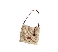 WildOath Borsa a tracolla da donna in tessuto - borsa hobo Boho scavata con chiusura magnetica e tasca segreta con cerniera, spaziosa borsa da spiaggia per tablet/ombrello (tracolla regolabile)