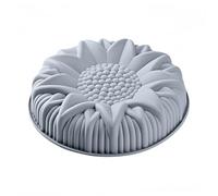 WildOath Tortiera in silicone a forma di girasole, riutilizzabile, antiaderente, facile rilascio (grigio)