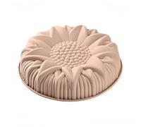 WildOath Tortiera in silicone a forma di girasole, riutilizzabile, antiaderente, facile rilascio (rosa)