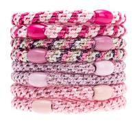 WILDREEDS 8 elastici per capelli spessi, braccialetto per coda di cavallo, eccezionalmente sicuri con tenuta delicata, accessori per capelli per ragazze e donne, colori misti 16