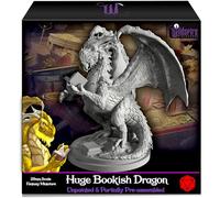 Wildspire Fantasy Bookish Dragon Miniatura - Dimensioni Enormi 15,2 cm per DND e Dungeons and Dragons - Figure da Tavolo 28 mm