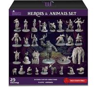 Wildspire Heroes, Compagni Animali NPC e Re Troll per DND Miniature 28mm-32mm - Figure Fantasy Non Verniciate per Dungeons and Dragons, D&D, Pathfinder