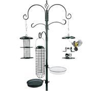 Wildtier Herz | Mangiatoia Uccellini da Esterno - Composta da 3 Colonne per Contenere Diversi Tipi di Mangime per Uccelli Selvatici - Realizzata in Metallo - Alta 235 cm - Colore Nero