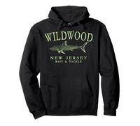 Wildwood New Jersey - Lettere ad arco per pesca con squalo, colore: Felpa con Cappuccio