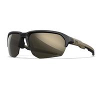 Wiley X JAKL - Occhiali da sole con classificazione balistica, occhiali di sicurezza per uomini e donne, protezione UV per riprese e attività all'aperto, montatura nera opaca e marrone chiaro, lenti a