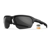 Wiley X JAKL - Occhiali da sole con classificazione balistica, occhiali di sicurezza per uomini e donne, protezione UV per riprese e attività all'aperto, montatura nera opaca e kit di 3 lenti grigio