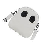 Wilgure 1. Halloween Skull Print Crossbody Bag PU leggero cinturino regolabile per feste Daily Essentials borsa a forma di teschio, bianco