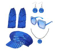 Wilgure Accessori Disk Degli Anni '70 Accessori COSTRUTTI COSTUTTI CAPTS OCCHLAZIONE DEL BRACCHETTO OCCHIAGGO SUNCIMENTO 5PCS/COSTUME Discot Disco