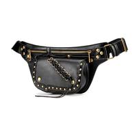 Wilgure Busta Petto Con Cerniera Medievale Steampunk Vita Rivetti In Pelle PU Crossbody Portafoglio Spalla Tag Pack Stile Medievale
