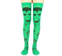 Wilgure Calze alte cosce sopra le calze al ginocchio Halloween Cosplay Festival Calze Stampate per donne e ragazze Stampate sopra le calze al ginocchio, Vampire Blood Socks, Taglia unica
