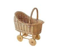 Wilgure Cesto di fiori in vimini fatto a mano con carrello per composizioni floreali Elegante Frutta Passeggino