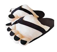 Wilgure Multifunzionale Cartoon Pantofole Con Dita Grande Peluche Alla Moda Per Interno E All'aperto Per Tutte Le Calde Pantofole Di Cotone Morbido, Half Pack Black, Taglia unica per tutti